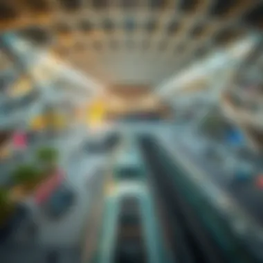 Aerial Perspective of Dubai Mall Metro Station Aerial view of the Dubai Mall Metro Station showcasing its modern architecture