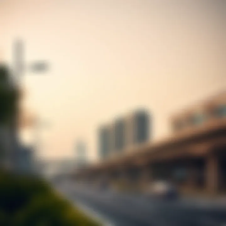 Modern infrastructure developments adjacent to Emirates Road