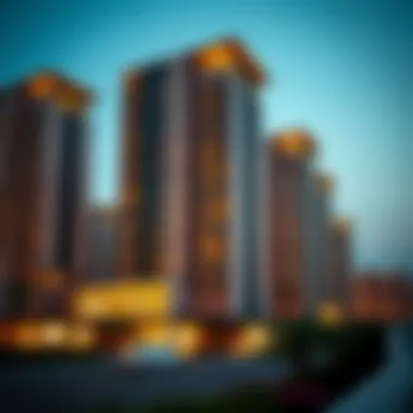 Luxurious residential buildings highlighting investment potential