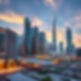 Stunning skyline view of Central Dubai showcasing modern architecture