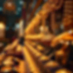 Glittering gold jewelry on display