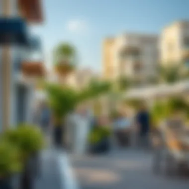 Community Life at Golden Mile Vibrant community lifestyle scene at the Golden Mile featuring outdoor spaces