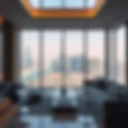 Luxury apartment showcasing Dubai skyline