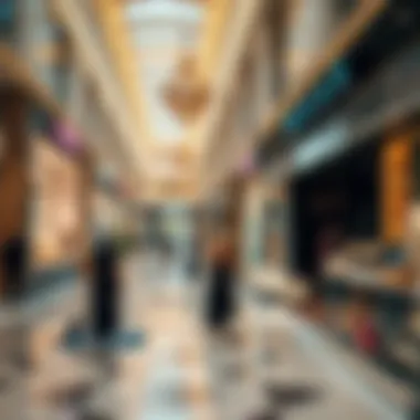 Shopping mall interior with luxury brands in Dubai