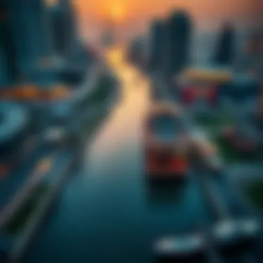 Aerial view of Creek Dubai showcasing waterfront properties