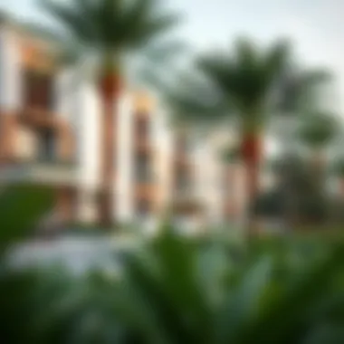 Modern residential community in Creek Dubai with lush greenery