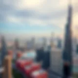 A panoramic view of Dubai's skyline showcasing real estate developments