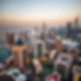 Aerial View of Dubai's Skyline Featuring Azizi Developments Aerial view showcasing the skyline of Dubai with prominent Azizi Developments properties.