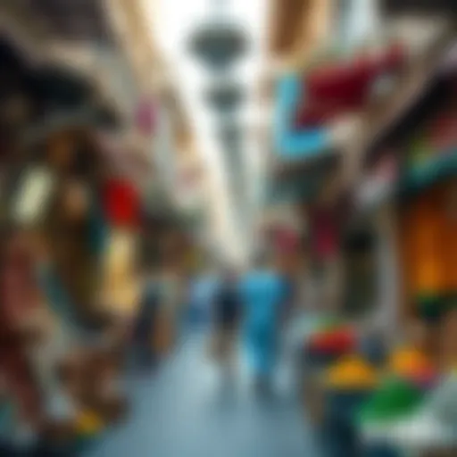 A Vibrant Scene in the Old Market Bustling marketplace showcasing traditional goods and vibrant colors