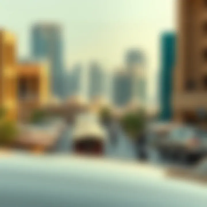 Old Meets New: A Panoramic View of Dubai A panoramic view of the Old Market surrounded by modern Dubai