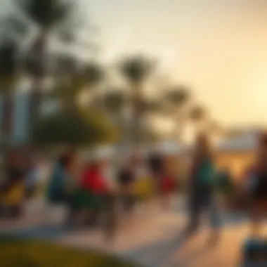 Community Engagement in Park Settings A vibrant community event taking place in a park setting in Dubai