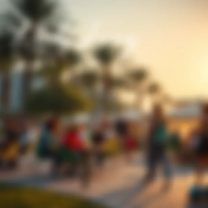 Community Engagement in Park Settings A vibrant community event taking place in a park setting in Dubai