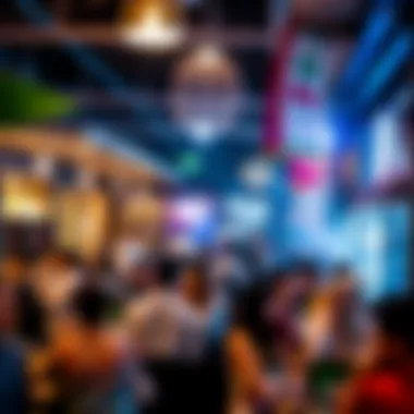 Diverse Crowd at a Neighborhood Shisha Cafe A bustling neighborhood shisha cafe attracting a diverse crowd