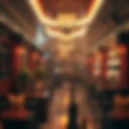 A vibrant shisha cafe with cozy seating and rich decor