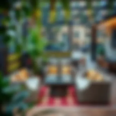 Inviting Outdoor Shisha Lounge An inviting outdoor shisha lounge surrounded by greenery