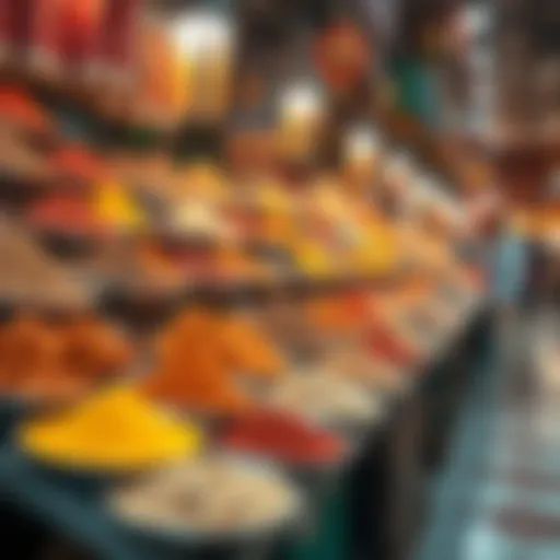 A Colorful Display of Spices in Souk Deira Vibrant market stalls filled with spices