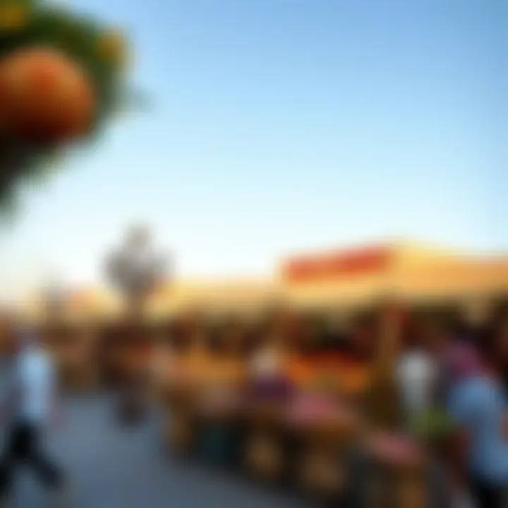 Seasonal decorations enhancing the market experience