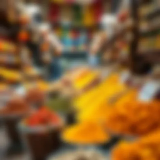 A Feast for the Senses: Spices of Dubai Colorful spices displayed in a traditional souk