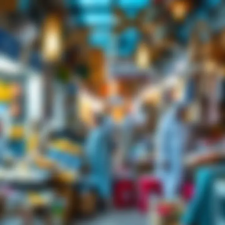 Fusion of Tradition and Modernity in Dubai Souks A variety of traditional and modern goods in a local market