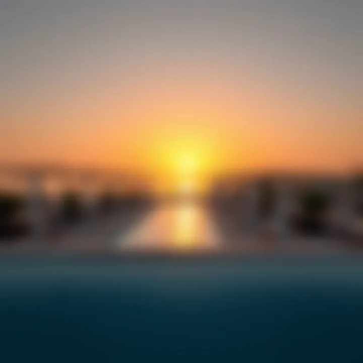 Scenic view of Al Raha Beach at sunset