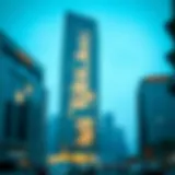 Spectacular view of Tower 4 at Dubai Wharf showcasing its modern architectural design