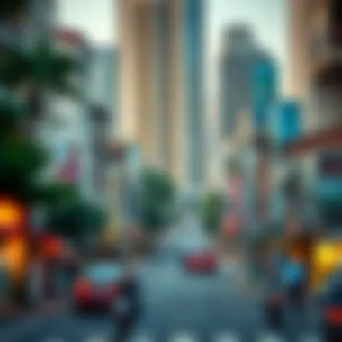 Community Dynamics Surrounding Tower 4 Vibrant neighborhood around Tower 4, illustrating community dynamics and accessibility