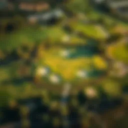 Aerial view of Yas Golf Club showcasing the lush greens and scenic surroundings