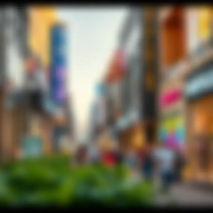 Retail Trends in the Heart of Festival City A bustling street scene capturing the essence of retail trends and consumer activity