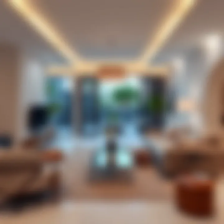Spacious living room with garden view