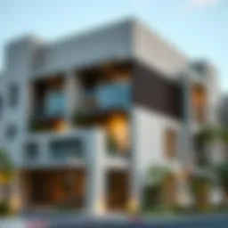 Architectural design of Gate Village Building Three showcasing modern aesthetics