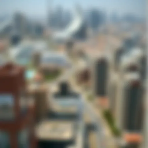 Overview of Dubai skyline with residential buildings