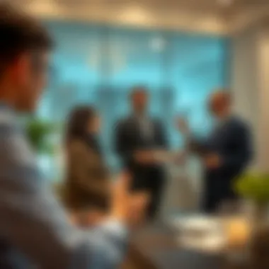 Real estate agent discussing property options with clients