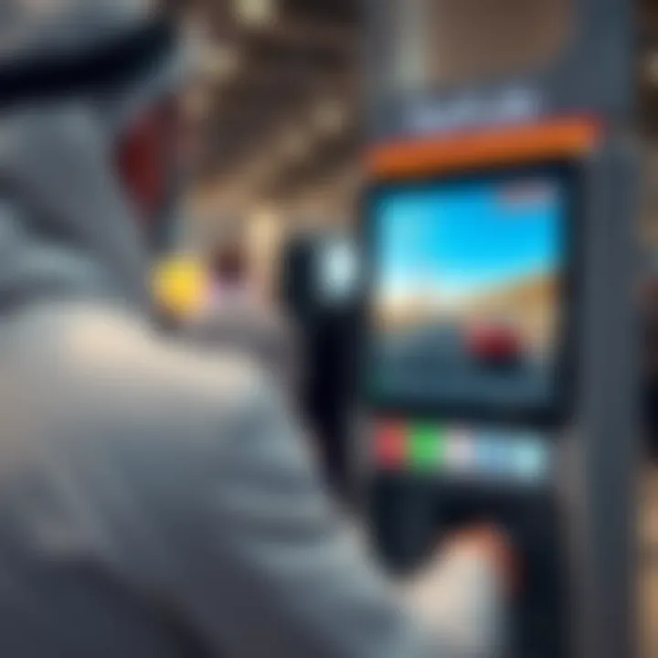 Using the Interactive Screen at UAE Pass Kiosk Interactive screen of UAE Pass kiosk in use