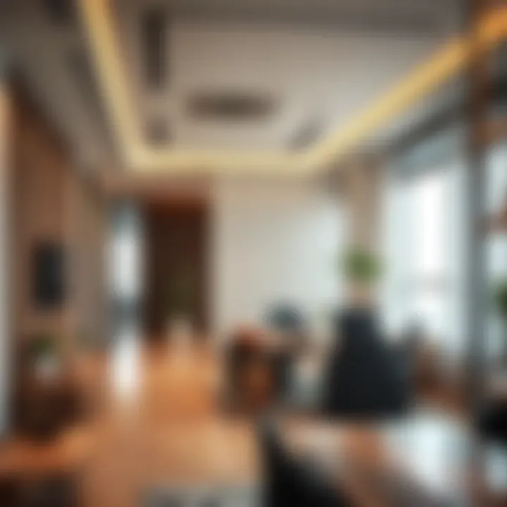 Stylish office interior with innovative design elements