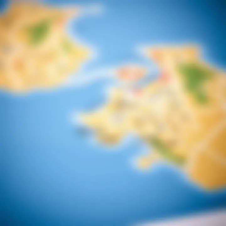 Geographical Layout of Jubail Island Map highlighting the geographical layout of Jubail Island