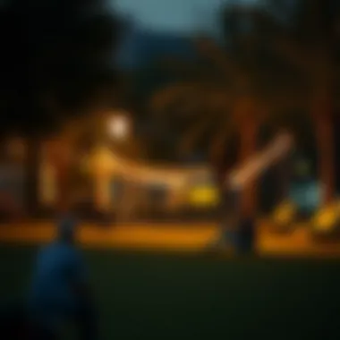 Evening Serenity in Karama Park A peaceful evening at Karama Park with people relaxing outdoors