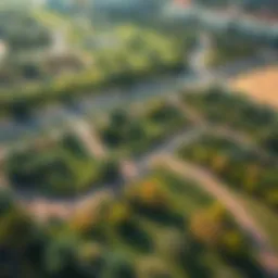 Aerial view of Keturah Reserve Park showcasing lush greenery and pathways