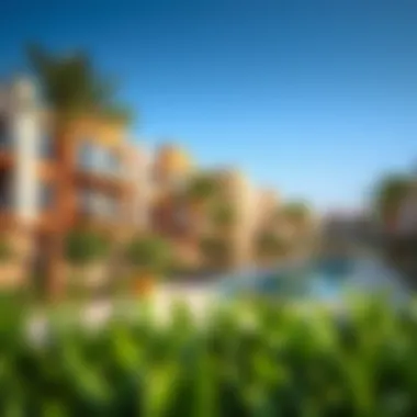 Modern residential community in Dubai with lush greenery