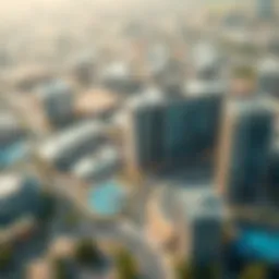 Aerial view of Knowledge City Dubai showcasing innovative architecture