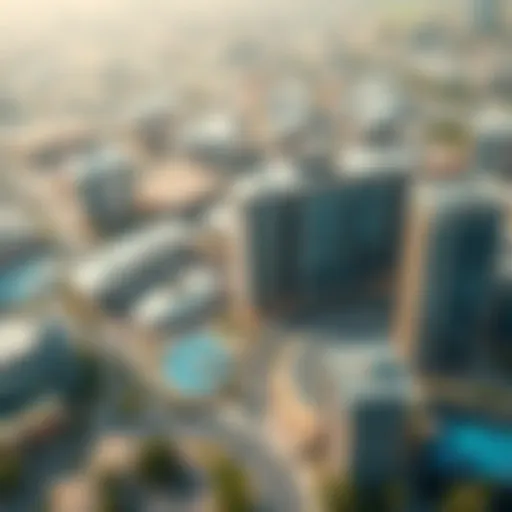 Aerial view of Knowledge City Dubai showcasing innovative architecture
