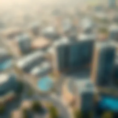 Innovative Architecture of Knowledge City Aerial view of Knowledge City Dubai showcasing innovative architecture