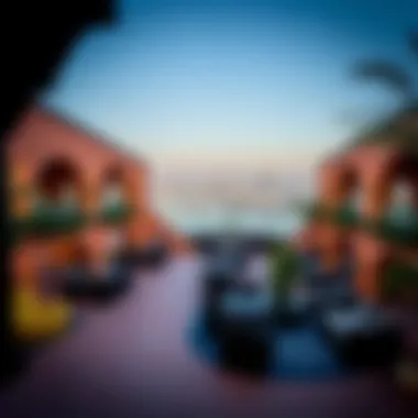 Unique Architectural Design of Last Exit A scenic view of Last Exit's unique architectural design and outdoor seating.