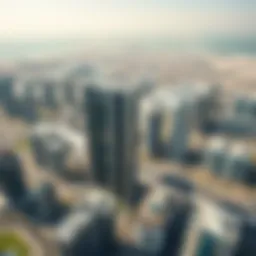 Aerial view of Dubai showcasing modern skyscrapers and urban development
