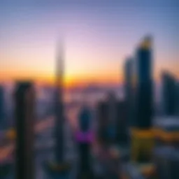 Vibrant cityscape of Dubai with skyscrapers