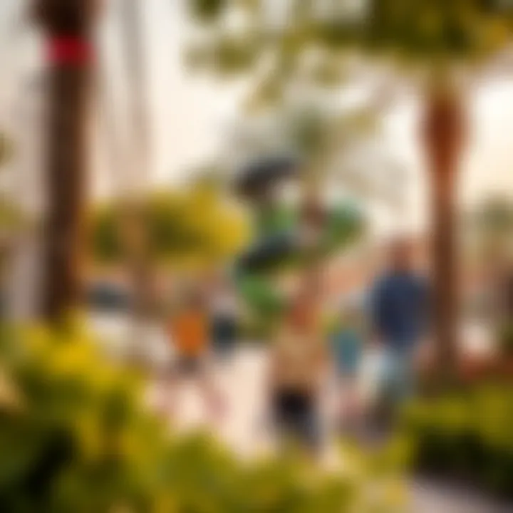 Community Park in Masaken Al Warqa Vibrant community park with families enjoying outdoor activities