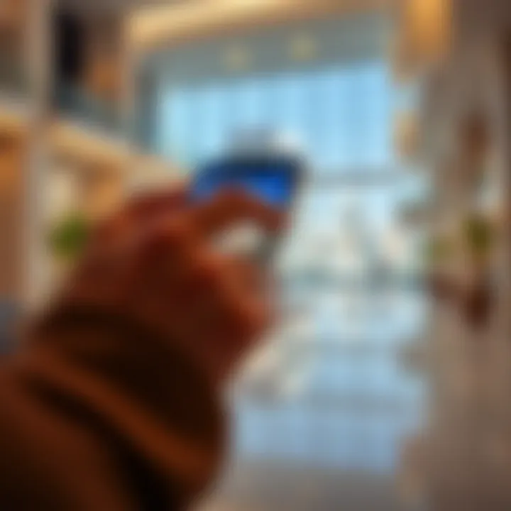 Navigating Property Apps in Dubai User navigating a Dubai property app on a smartphone