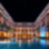 Stunning exterior view of Melia Desert Palm Hotel showcasing its architectural elegance