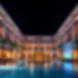 Stunning exterior view of Melia Desert Palm Hotel showcasing its architectural elegance