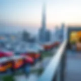 Panoramic Skyline View from Nakheel Mall Rooftop A panoramic view of the Nakheel Mall rooftop showcasing Dubai's skyline