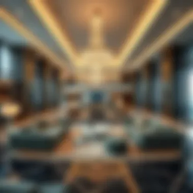 Luxurious Interior Amenities of NAS 1 Building Interior space within NAS 1 Building emphasizing luxurious amenities